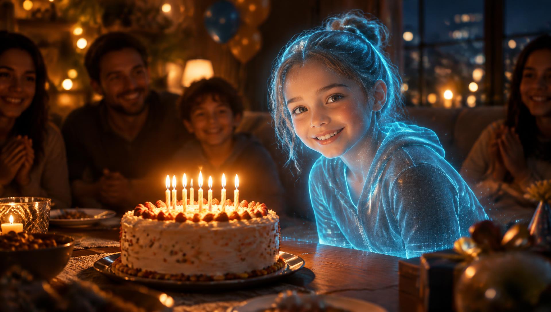 Illustration of an AI avatar at the birthday
