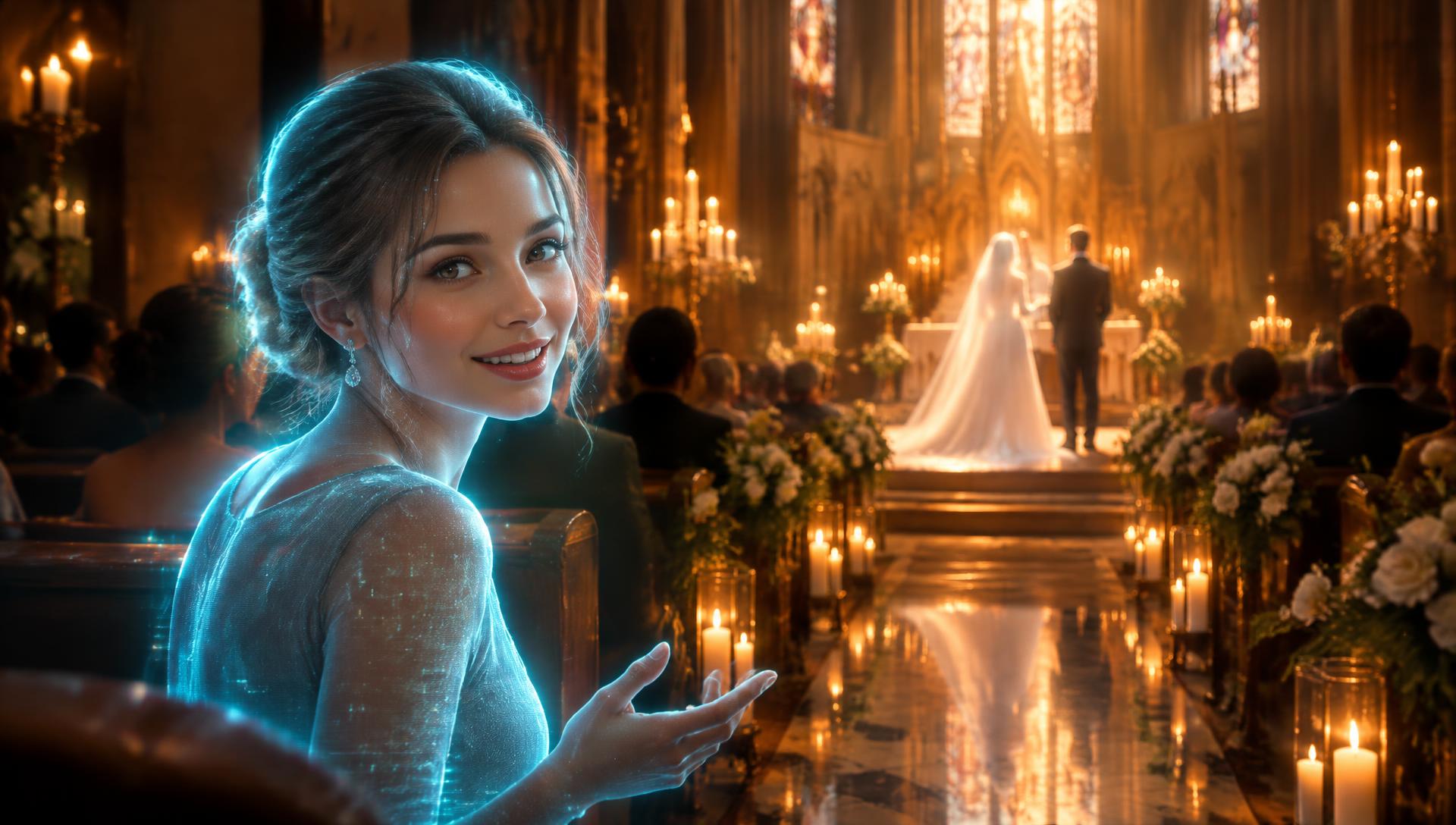 Illustration of an AI avatar at the wedding